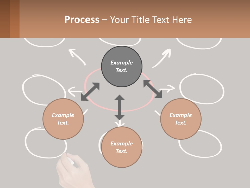 A Blackboard With A Red Circle And Arrows PowerPoint Template