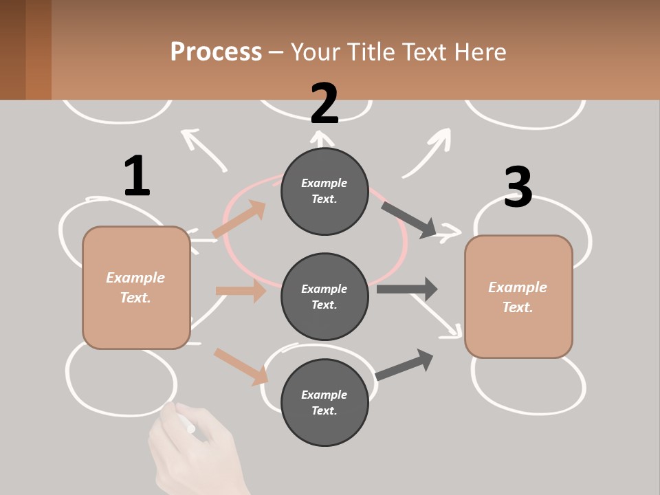 A Blackboard With A Red Circle And Arrows PowerPoint Template