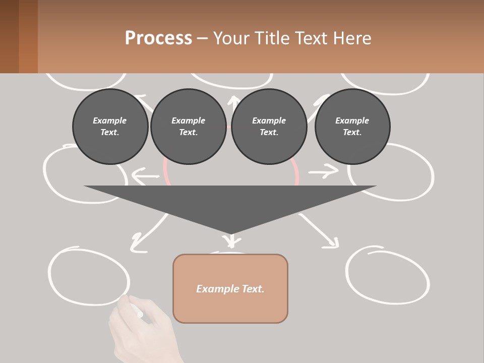 A Blackboard With A Red Circle And Arrows PowerPoint Template
