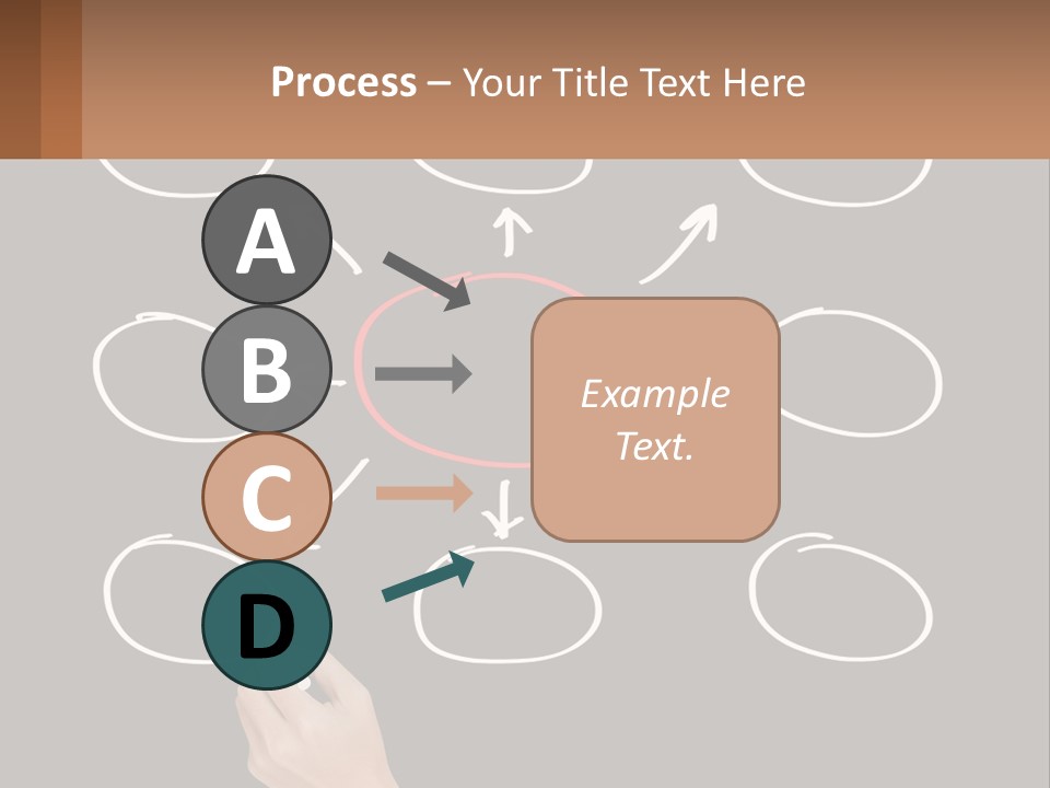 A Blackboard With A Red Circle And Arrows PowerPoint Template