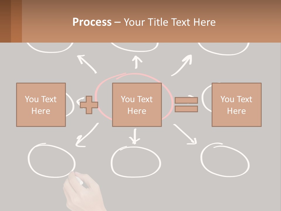 A Blackboard With A Red Circle And Arrows PowerPoint Template