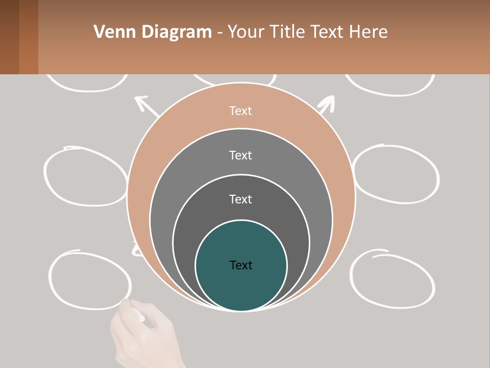 A Blackboard With A Red Circle And Arrows PowerPoint Template
