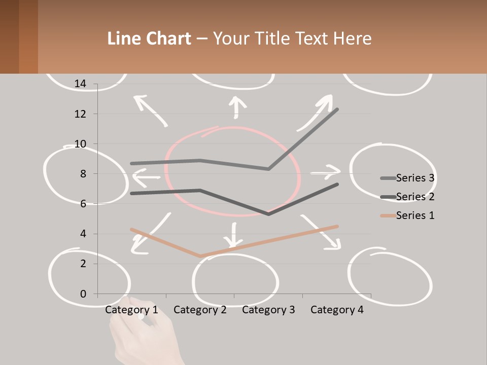 A Blackboard With A Red Circle And Arrows PowerPoint Template