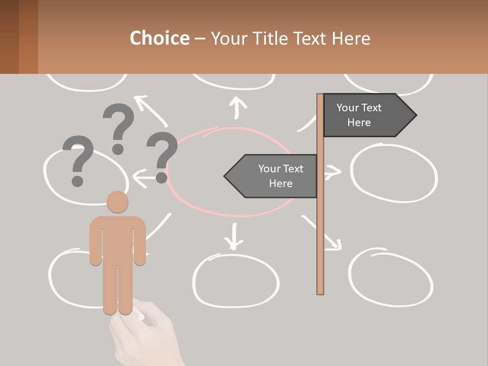 A Blackboard With A Red Circle And Arrows PowerPoint Template