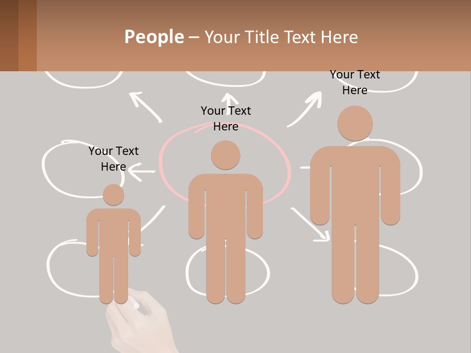 A Blackboard With A Red Circle And Arrows PowerPoint Template