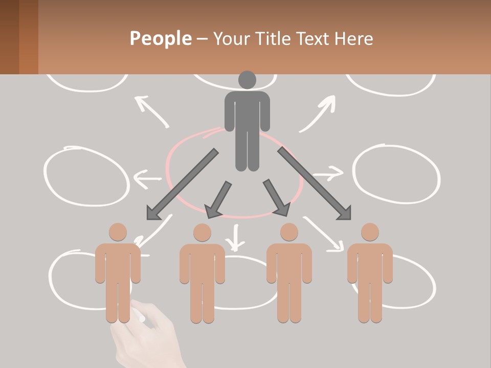 A Blackboard With A Red Circle And Arrows PowerPoint Template