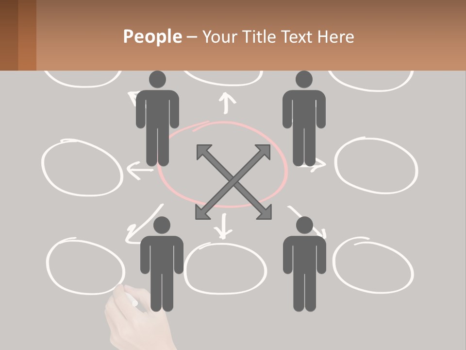 A Blackboard With A Red Circle And Arrows PowerPoint Template