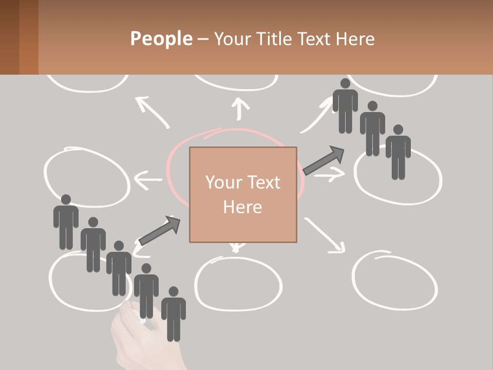 A Blackboard With A Red Circle And Arrows PowerPoint Template