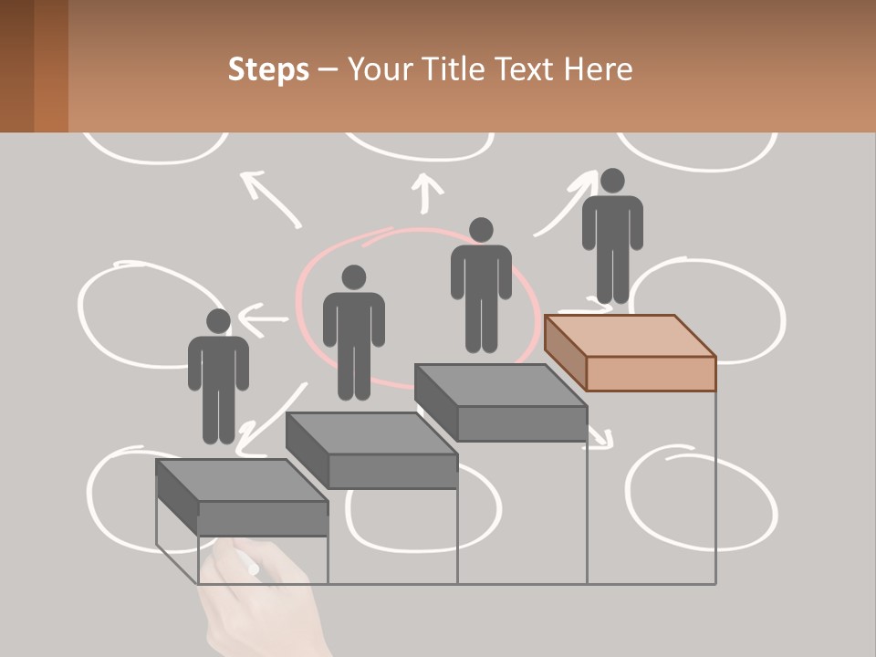 A Blackboard With A Red Circle And Arrows PowerPoint Template