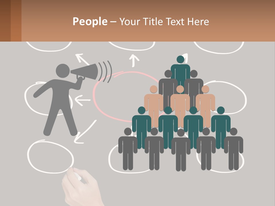 A Blackboard With A Red Circle And Arrows PowerPoint Template