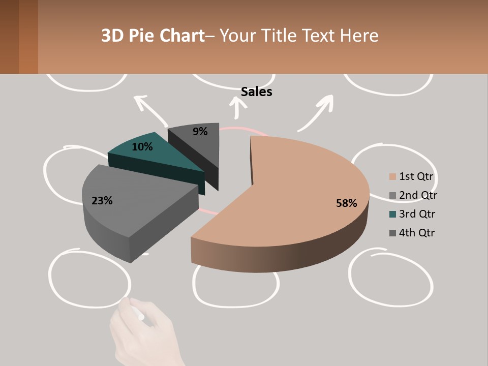A Blackboard With A Red Circle And Arrows PowerPoint Template