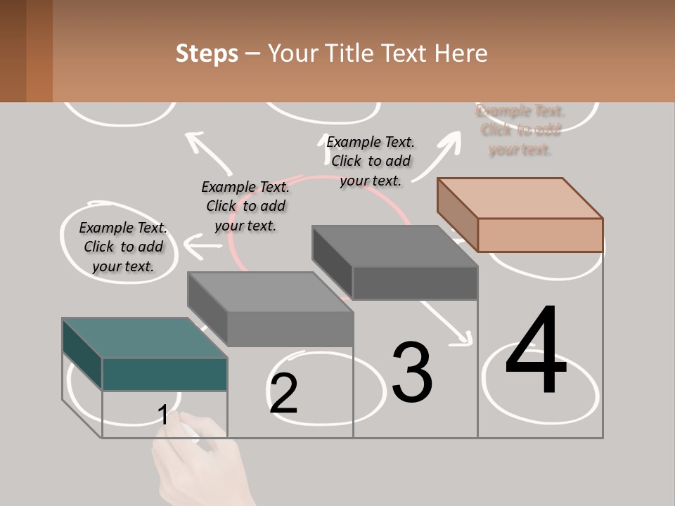 A Blackboard With A Red Circle And Arrows PowerPoint Template