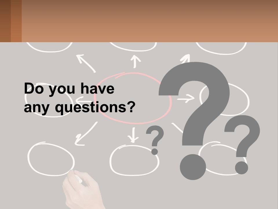 A Blackboard With A Red Circle And Arrows PowerPoint Template