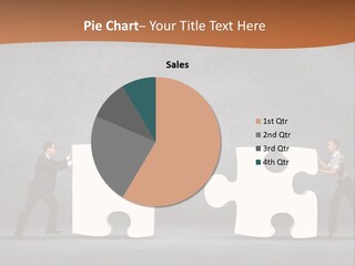 Two People Pushing Pieces Of A Puzzle Together PowerPoint Template