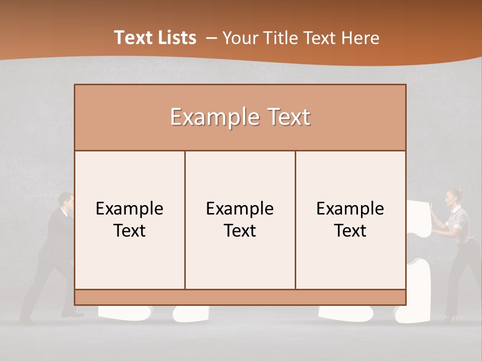 Two People Pushing Pieces Of A Puzzle Together PowerPoint Template