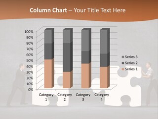 Two People Pushing Pieces Of A Puzzle Together PowerPoint Template