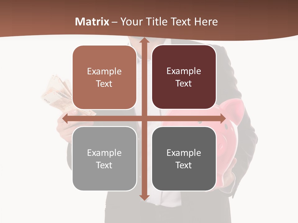 A Man In A Suit Holding A Piggy Bank PowerPoint Template