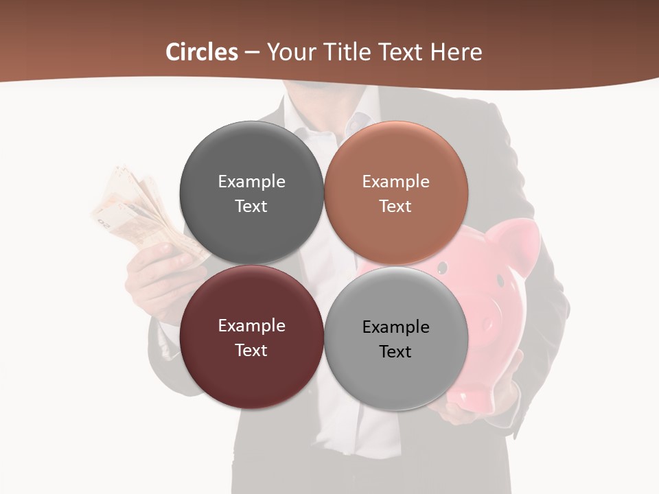 A Man In A Suit Holding A Piggy Bank PowerPoint Template