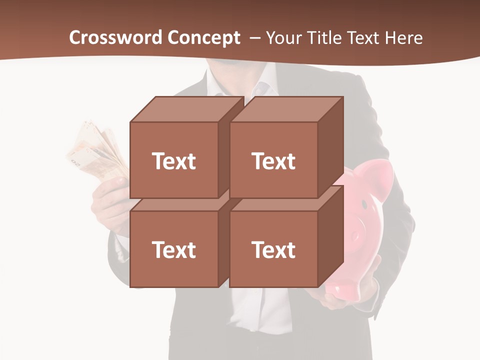 A Man In A Suit Holding A Piggy Bank PowerPoint Template