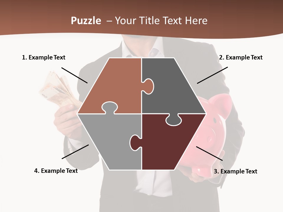 A Man In A Suit Holding A Piggy Bank PowerPoint Template