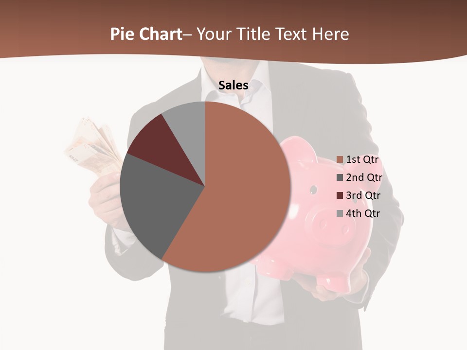 A Man In A Suit Holding A Piggy Bank PowerPoint Template