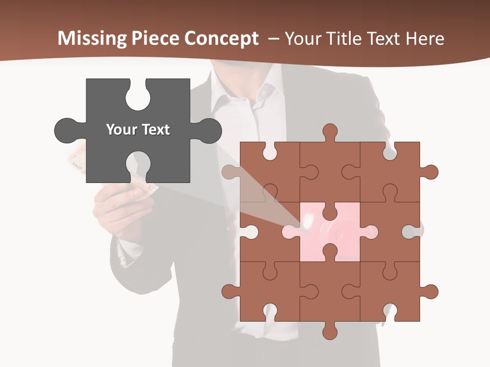 A Man In A Suit Holding A Piggy Bank PowerPoint Template