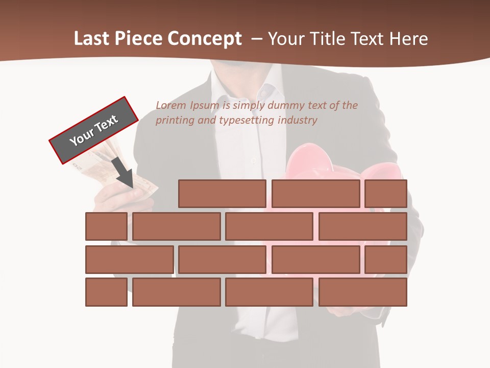 A Man In A Suit Holding A Piggy Bank PowerPoint Template