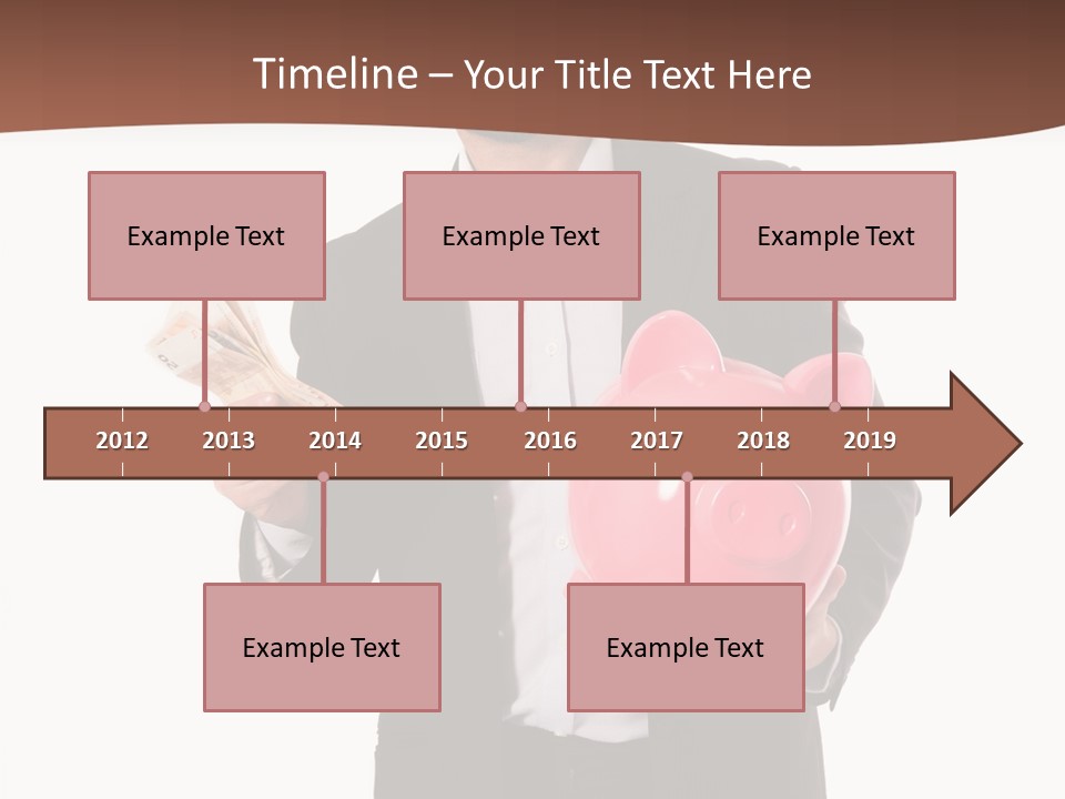 A Man In A Suit Holding A Piggy Bank PowerPoint Template