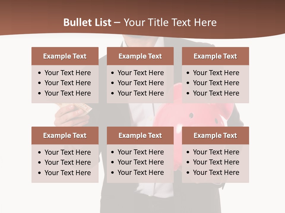 A Man In A Suit Holding A Piggy Bank PowerPoint Template