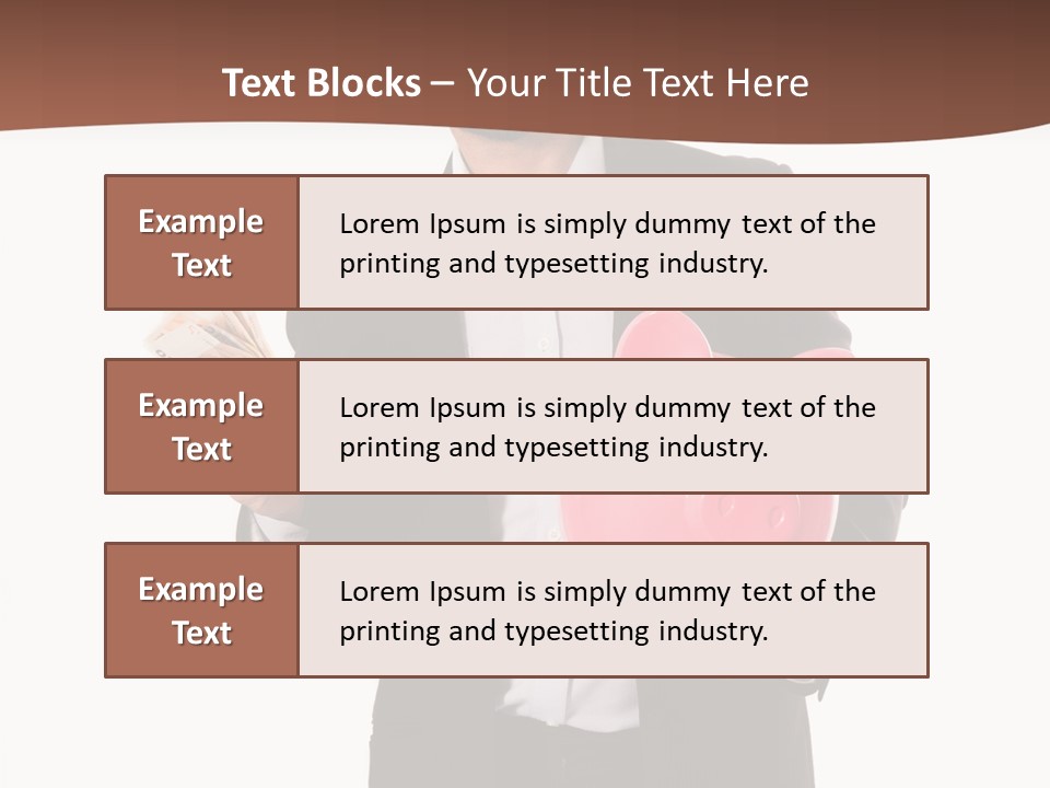 A Man In A Suit Holding A Piggy Bank PowerPoint Template