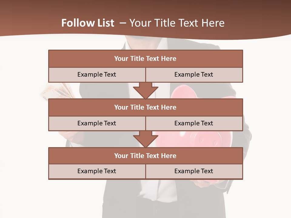 A Man In A Suit Holding A Piggy Bank PowerPoint Template