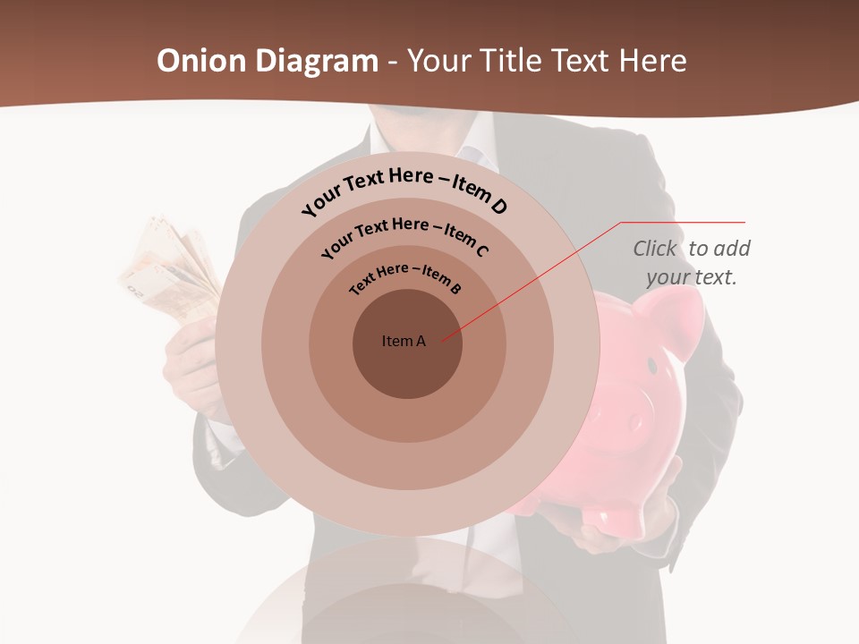 A Man In A Suit Holding A Piggy Bank PowerPoint Template