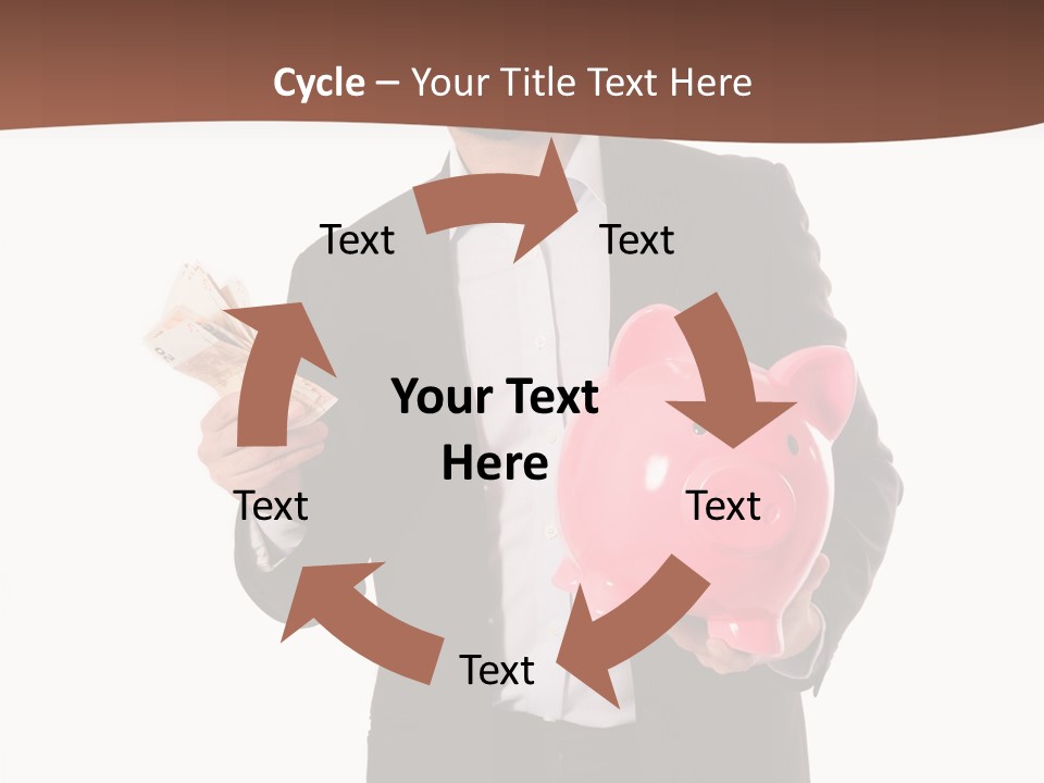 A Man In A Suit Holding A Piggy Bank PowerPoint Template