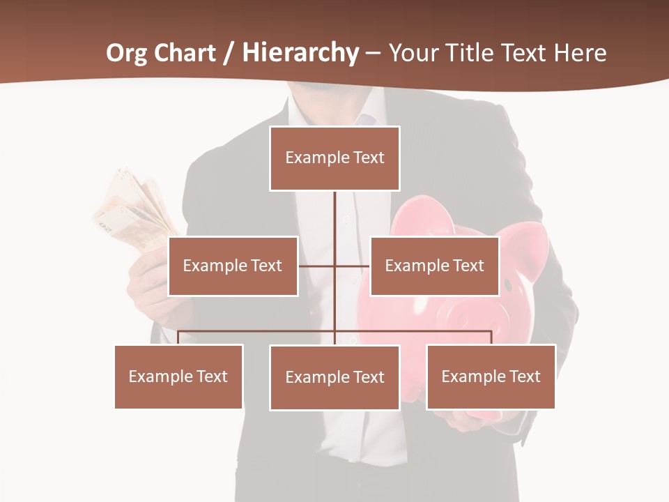 A Man In A Suit Holding A Piggy Bank PowerPoint Template
