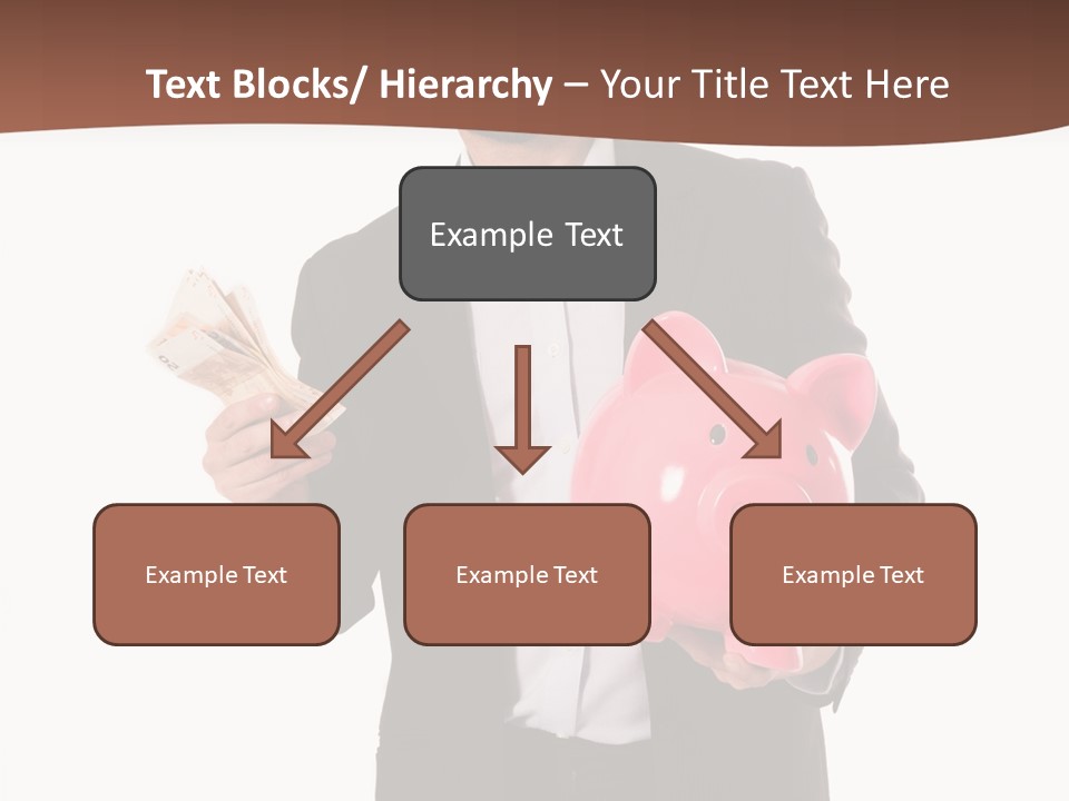 A Man In A Suit Holding A Piggy Bank PowerPoint Template