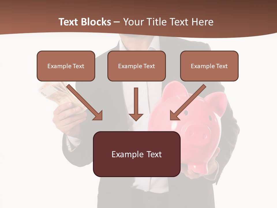 A Man In A Suit Holding A Piggy Bank PowerPoint Template