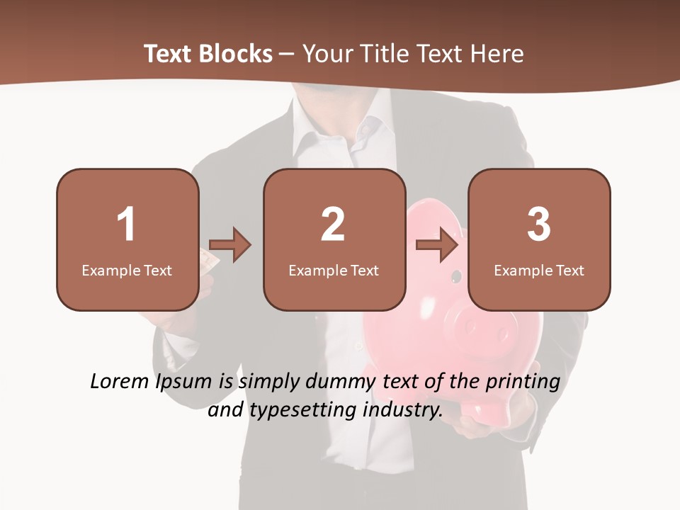A Man In A Suit Holding A Piggy Bank PowerPoint Template