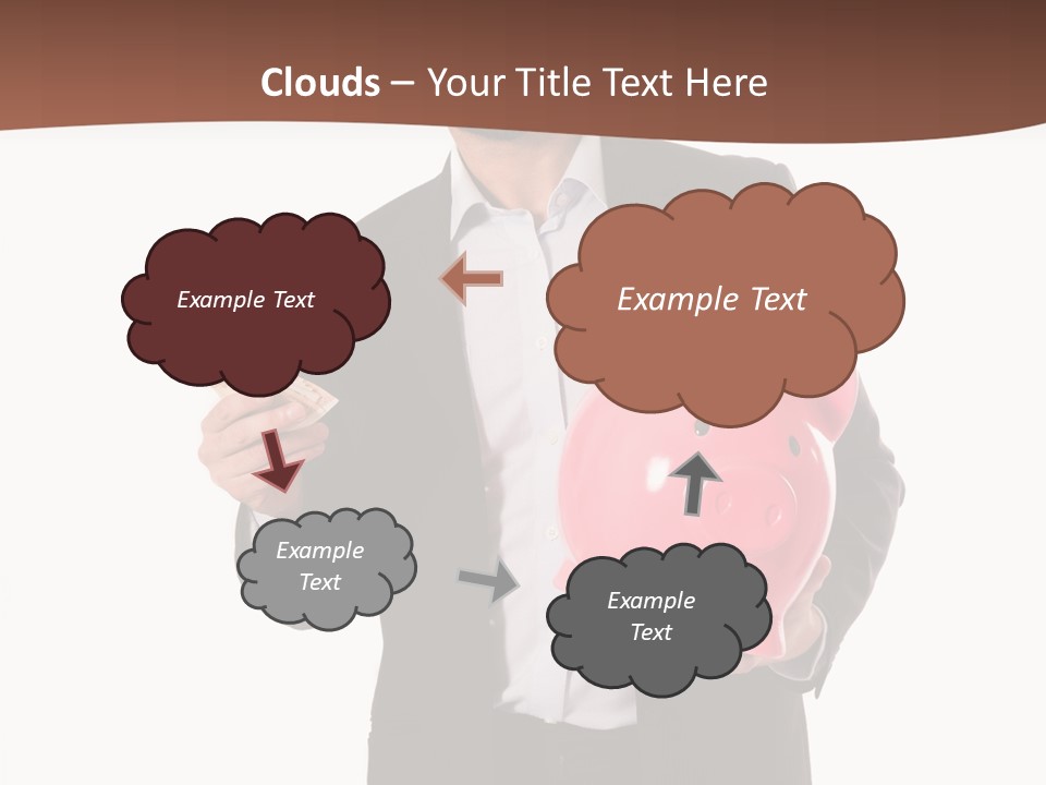 A Man In A Suit Holding A Piggy Bank PowerPoint Template