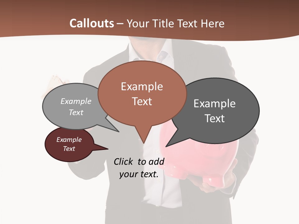 A Man In A Suit Holding A Piggy Bank PowerPoint Template