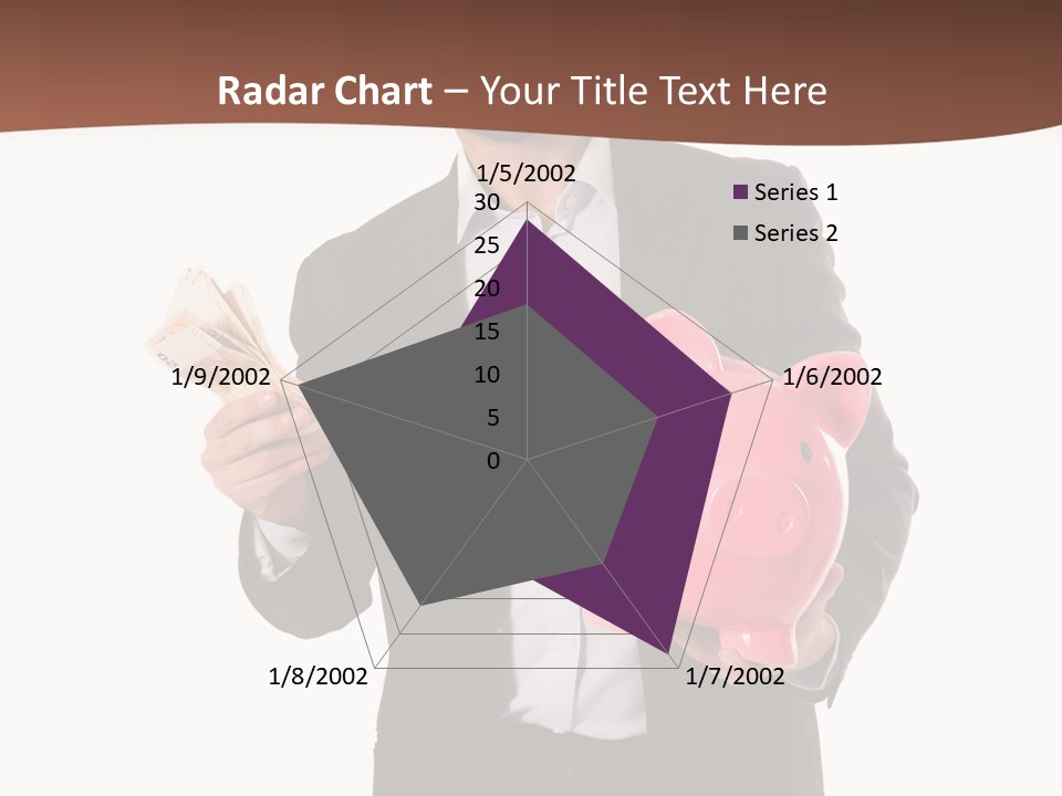 A Man In A Suit Holding A Piggy Bank PowerPoint Template