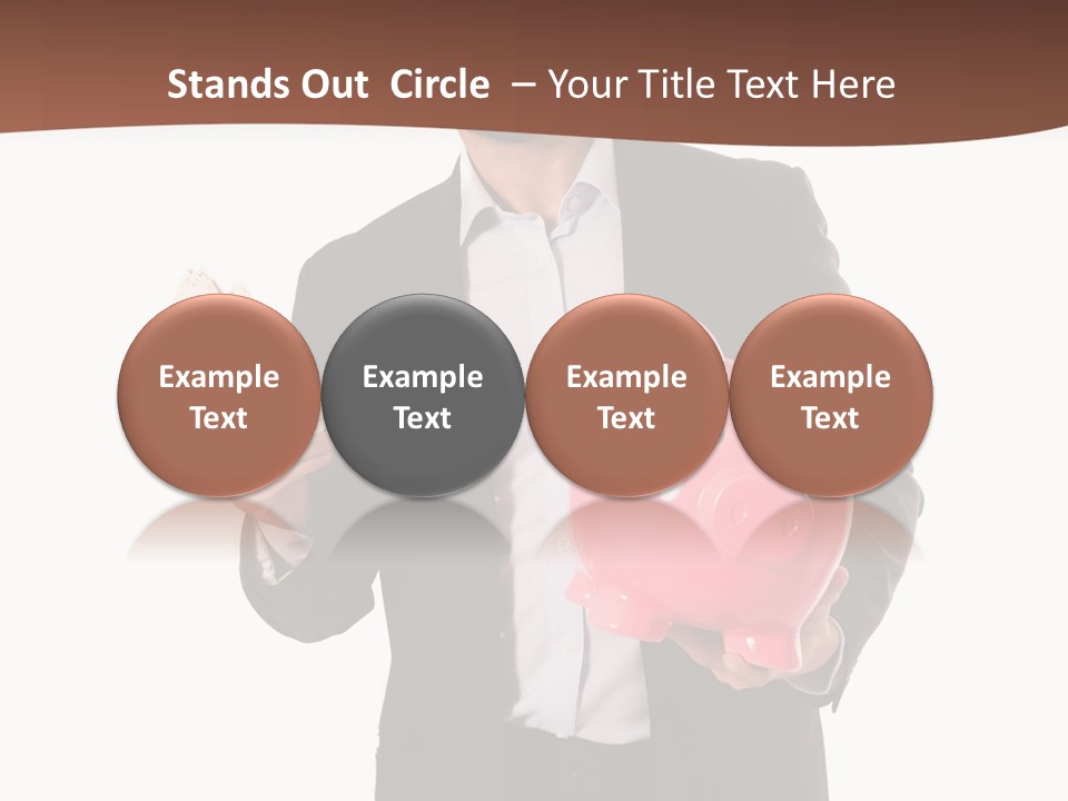 A Man In A Suit Holding A Piggy Bank PowerPoint Template