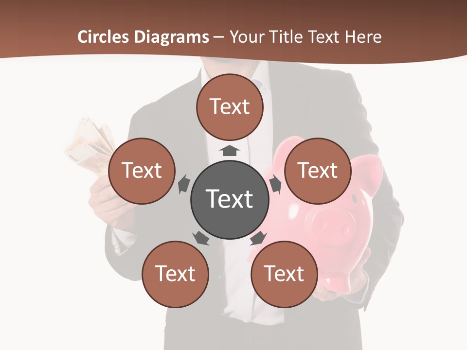 A Man In A Suit Holding A Piggy Bank PowerPoint Template