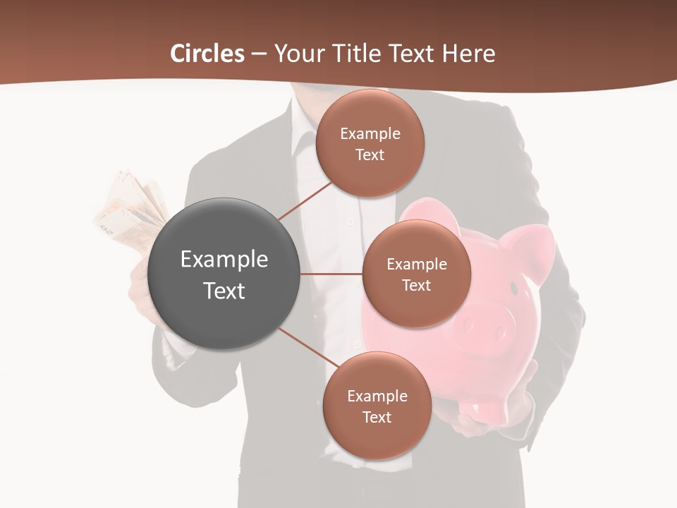 A Man In A Suit Holding A Piggy Bank PowerPoint Template