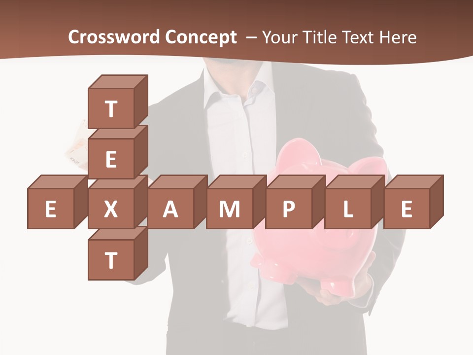 A Man In A Suit Holding A Piggy Bank PowerPoint Template