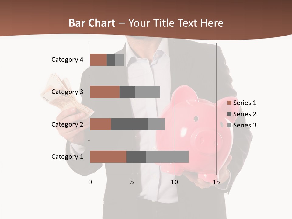A Man In A Suit Holding A Piggy Bank PowerPoint Template