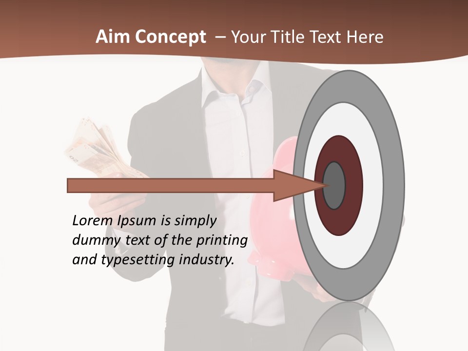 A Man In A Suit Holding A Piggy Bank PowerPoint Template