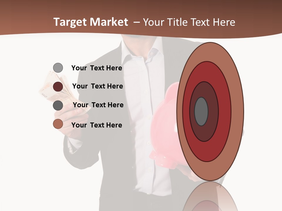 A Man In A Suit Holding A Piggy Bank PowerPoint Template