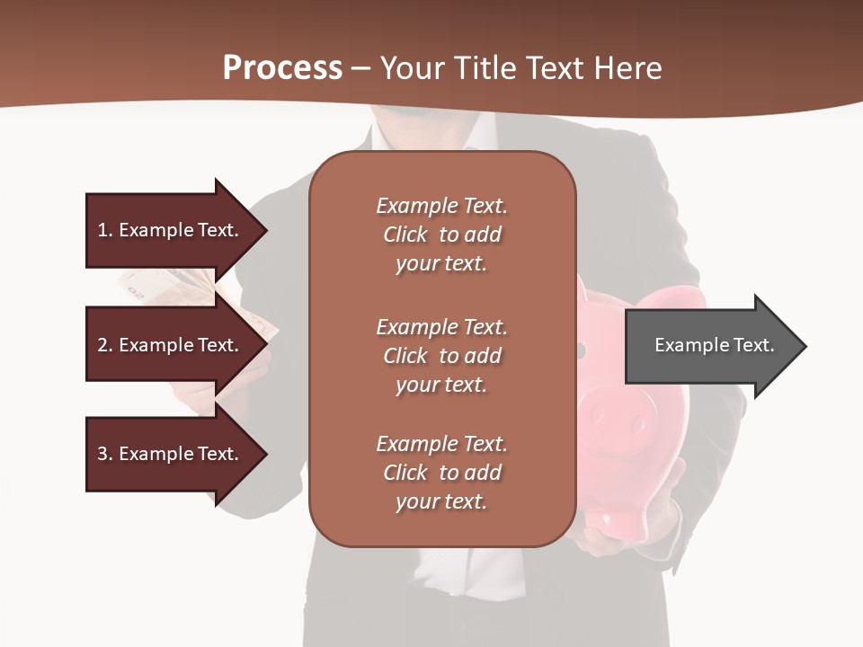 A Man In A Suit Holding A Piggy Bank PowerPoint Template