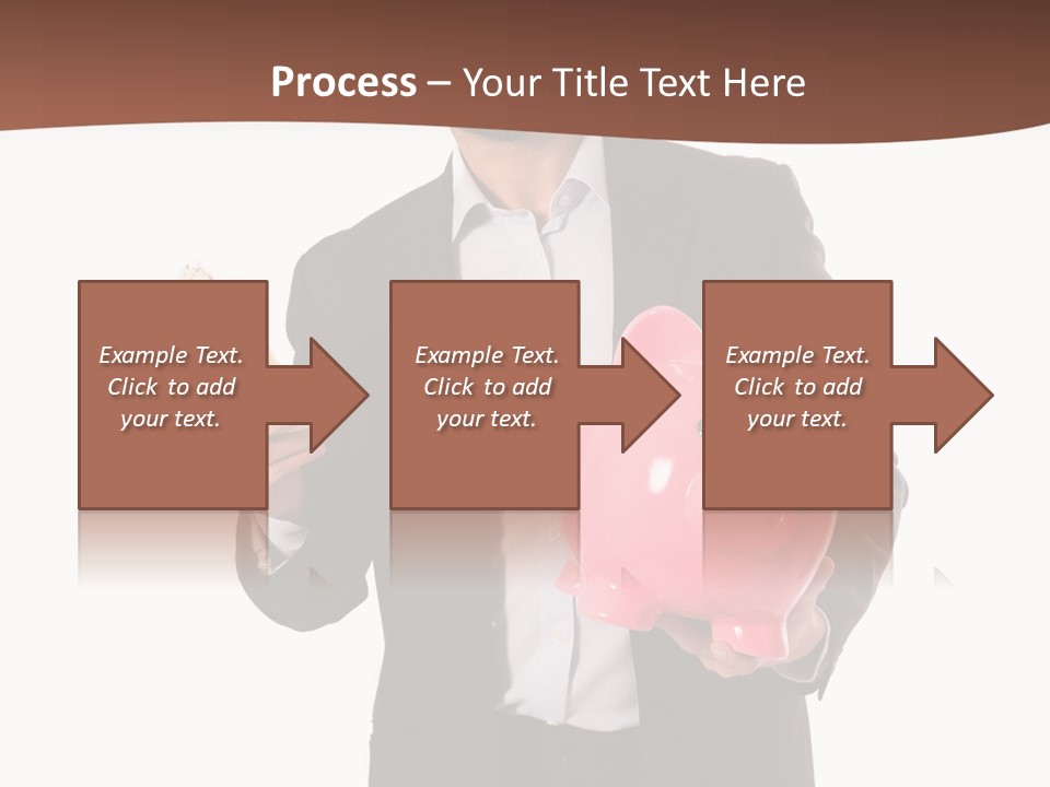 A Man In A Suit Holding A Piggy Bank PowerPoint Template