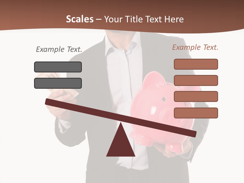 A Man In A Suit Holding A Piggy Bank PowerPoint Template